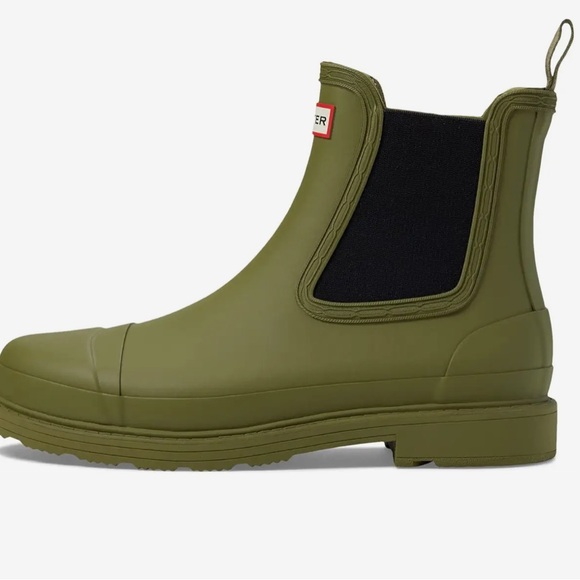 Hunter UTILITY GREEN Commando Chelsea Boot - Picture 2 of 2